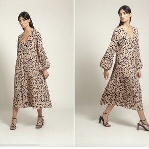 Fresha London 4 Cleo Maxi Dress in Brush animal